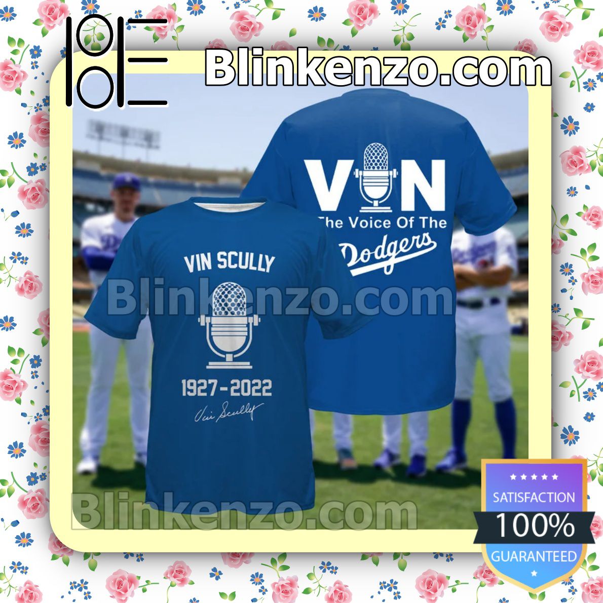 Vin Scully 1927 - 2022 Signature The Voice Of The Dodgers Women Shirts