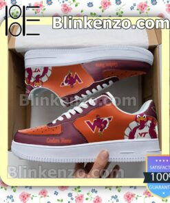 Virginia Tech Hokies Mascot Logo NCAA Nike Air Force Sneakers