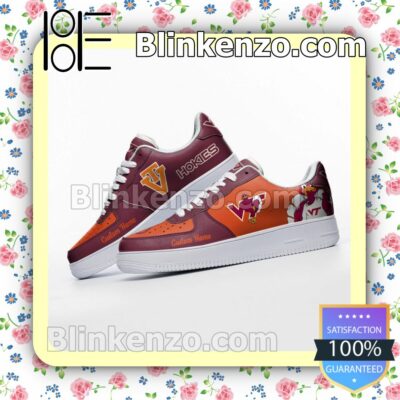 Virginia Tech Hokies Mascot Logo NCAA Nike Air Force Sneakers b