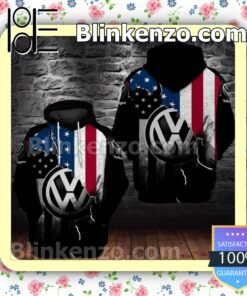 Volkswagen American Flag Black Custom Womens Hoodie