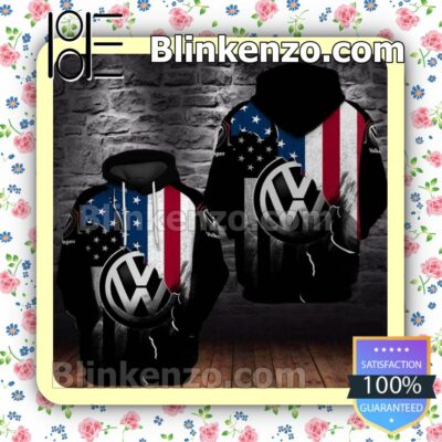 Volkswagen American Flag Black Custom Womens Hoodie