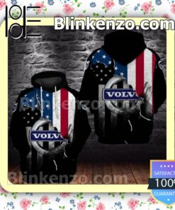 Volvo Logo American Flag Black Custom Womens Hoodie
