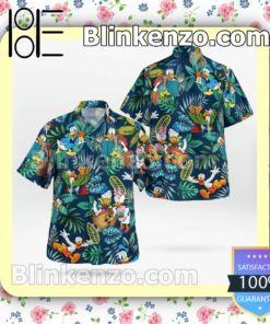 Walt Disney Donald Duck Tropical Casual Button Down Shirts