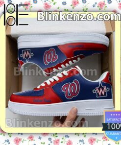 Washington Nationals Mascot Logo MLB Baseball Nike Air Force Sneakers