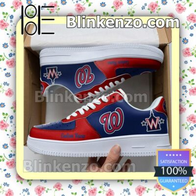 Washington Nationals Mascot Logo MLB Baseball Nike Air Force Sneakers