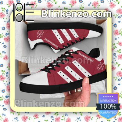 Washington State Cougars Logo Print Low Top Shoes