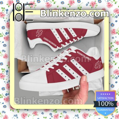 Washington State Cougars Logo Print Low Top Shoes a