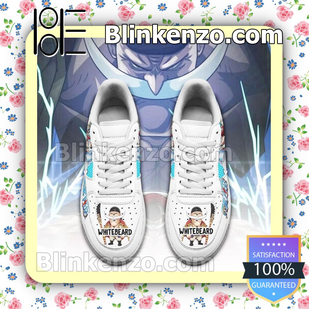 Only For Fan White Beard One Piece Anime Nike Air Force Sneakers