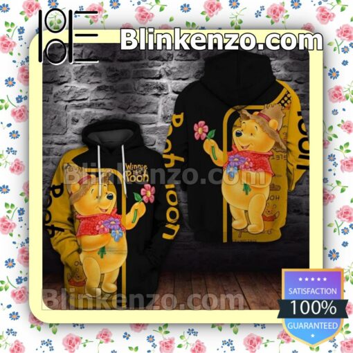 Winnie The Pooh Black And Yellow Custom Womens Hoodie