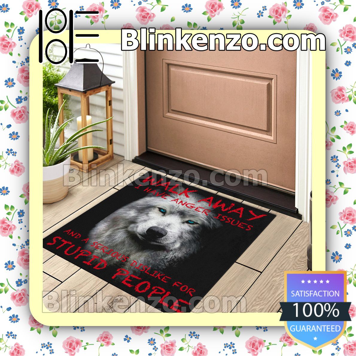 Wolf Walk Away I Have Anger Issues And A Serious Dislike For Stupid People Entryway Mats