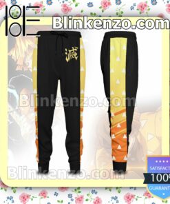 Zenitsu Agatsuma Demon Slayer Anime Stripe Black Gift For Family Joggers a