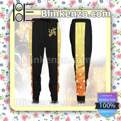 Zenitsu Agatsuma Demon Slayer Anime Stripe Black Gift For Family Joggers a