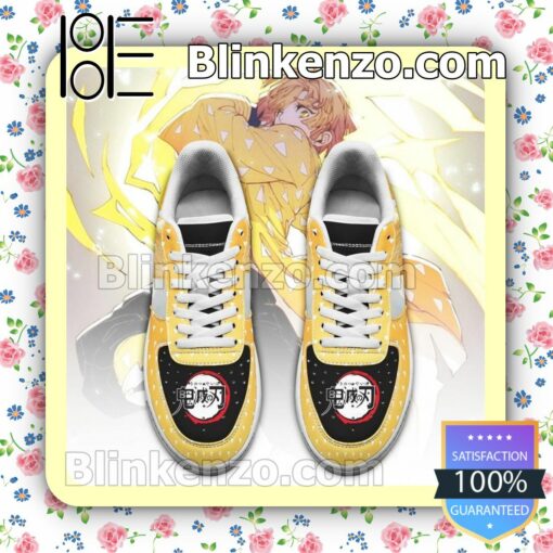 Zenitsu Demon Slayer Anime Nike Air Force Sneakers a