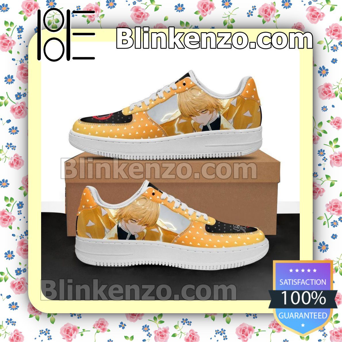 Only For Fan Zenitsu Demon Slayer Anime Nike Air Force Sneakers