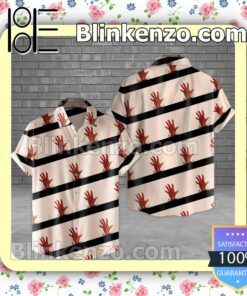 Zombie Hand Stripe Halloween Short Sleeve Shirts