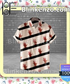 Zombie Hand Stripe Halloween Short Sleeve Shirts a