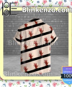 Zombie Hand Stripe Halloween Short Sleeve Shirts b