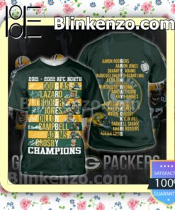 2021 - 2022 Nfc North Green Bay Packer Champions Hooded Jacket, Tee