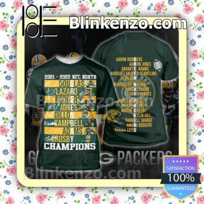 2021 - 2022 Nfc North Green Bay Packer Champions Hooded Jacket, Tee