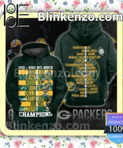 2021 - 2022 Nfc North Green Bay Packer Champions Hooded Jacket, Tee b