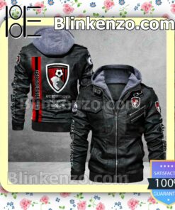 A.F.C. Bournemouth Logo Print Motorcycle Leather Jacket