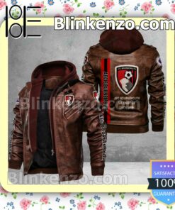 A.F.C. Bournemouth Logo Print Motorcycle Leather Jacket a