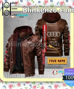 Audi Custom Logo Print Motorcycle Leather Jacket a