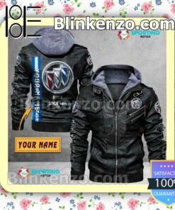 BUICK Custom Logo Print Motorcycle Leather Jacket