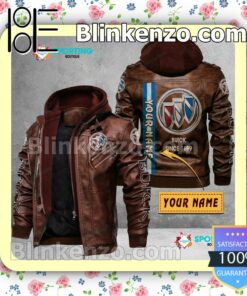 BUICK Custom Logo Print Motorcycle Leather Jacket a
