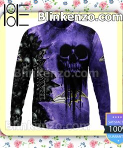 Discount Baltimore Ravens Cemetery Skull NFL Custom Halloween 2022 Shirts