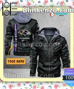 Baltimore Ravens Custom Logo Print Motorcycle Leather Jacket
