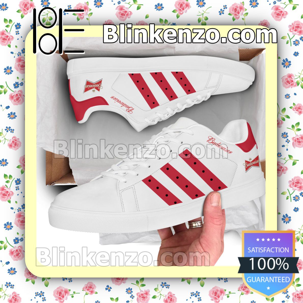 Near me Budweiser Logo Brand Adidas Low Top Shoes