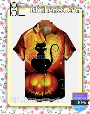 Cat And Pumpkin Halloween Night Halloween 2022 Idea Shirt