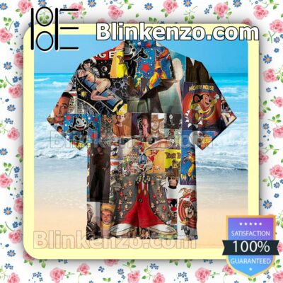 Characters Collage Men Short Sleeve Shirts