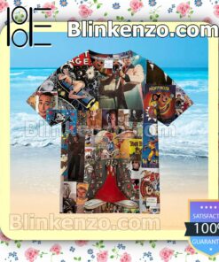Characters Collage Men Short Sleeve Shirts a