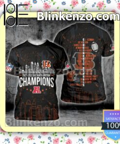 Cincinnati Bengals 2021-2022 Afc North Division Champions City Printed Hooded Jacket, Tee