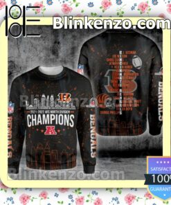 Cincinnati Bengals 2021-2022 Afc North Division Champions City Printed Hooded Jacket, Tee a