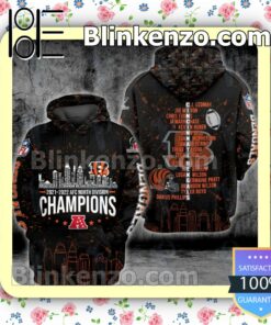 Cincinnati Bengals 2021-2022 Afc North Division Champions City Printed Hooded Jacket, Tee c