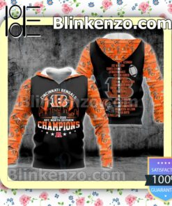 Cincinnati Bengals 2021-2022 Afc North Division Champions Hooded Jacket, Tee a