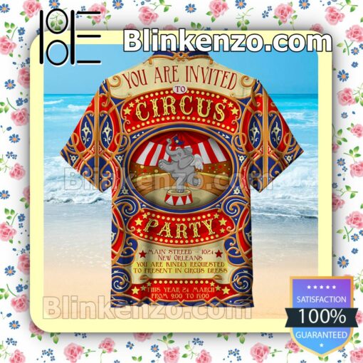 Circus Party With Elephants Men Short Sleeve Shirts a