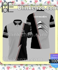 Citroen Automobile Brand Grey Black Polo Short Sleeve Shirt