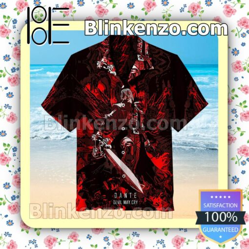 Classic Dante From Devil May Cry Men Short Sleeve Shirts