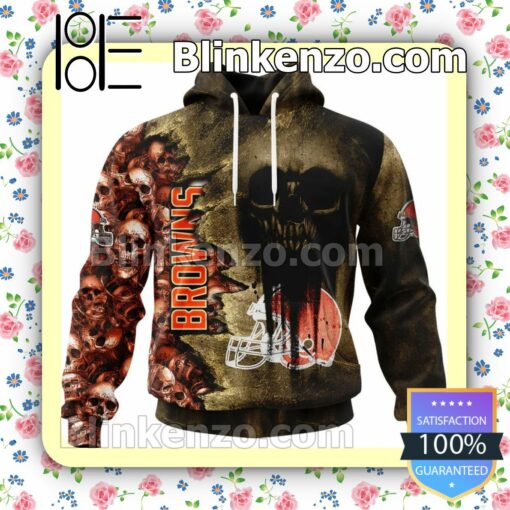 Sale Off Cleveland Browns Cemetery Skull NFL Custom Halloween 2022 Shirts