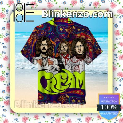 Cream Band Men Short Sleeve Shirts