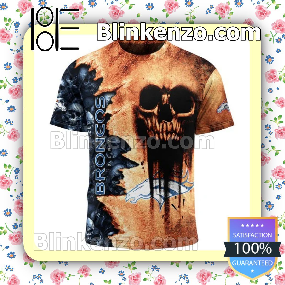 Best Shop Denver Broncos Cemetery Skull NFL Custom Halloween 2022 Shirts