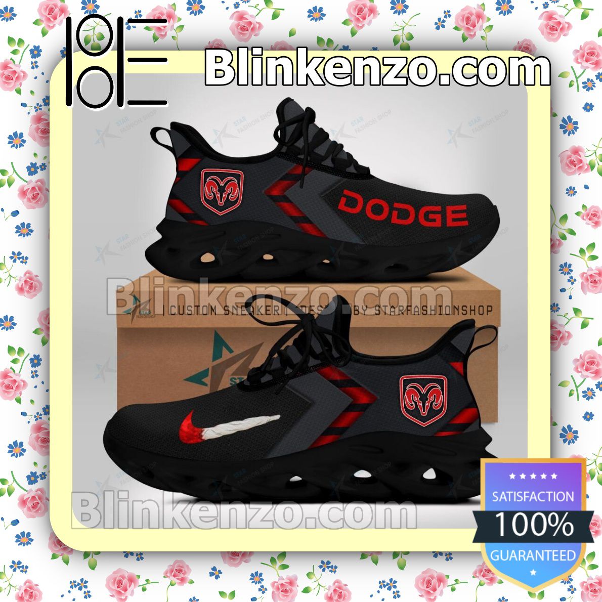 Dodge Logo Print Sports Sneaker