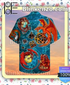 Dragon Playing Dice Men Short Sleeve Shirts a