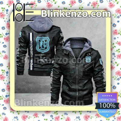 Dundee F.C. Logo Print Motorcycle Leather Jacket