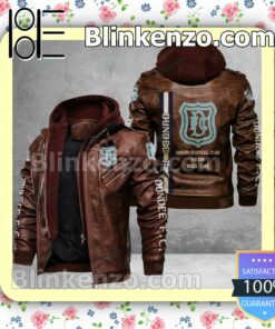 Dundee F.C. Logo Print Motorcycle Leather Jacket a