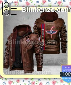 EHC Kloten Logo Print Motorcycle Leather Jacket a